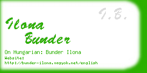 ilona bunder business card